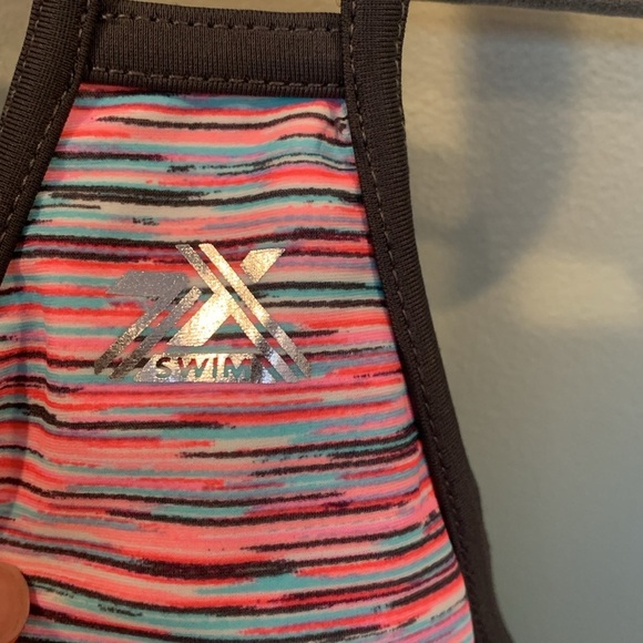 Tankini Top  Women’s Size 12 Large Swimsuit Bathing Swim Suit Top Pink Blue - Picture 2 of 5